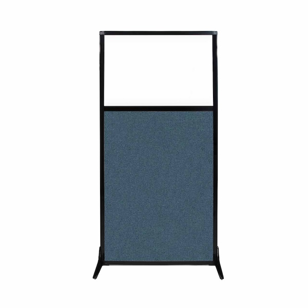 Versare Work Station Screen 33" x 70" Caribbean Fabric With Clear Window 1812419 - main